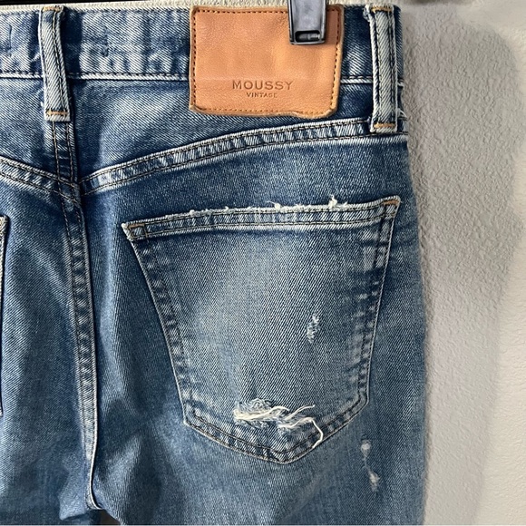 MOUSSY VINTAGE Edmond Cropped Skinny Jeans Blue Denim Distressed Casual Women 25 - Picture 10 of 11